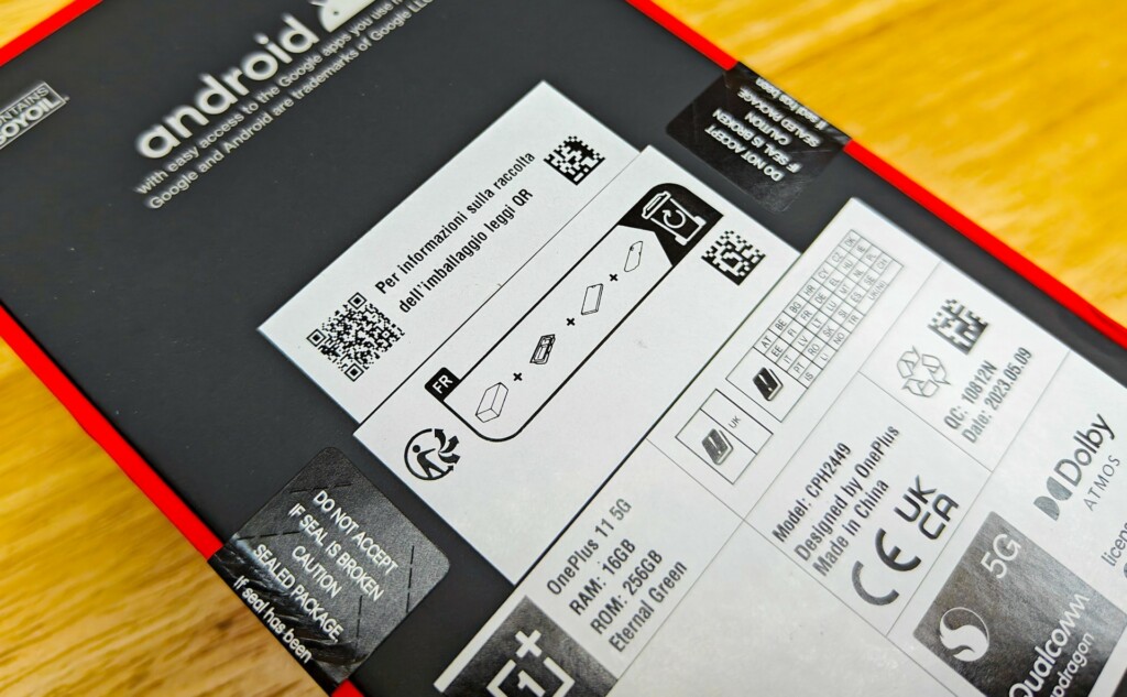 OnePlus11グローバル版の封印